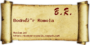Bodnár Romola névjegykártya